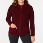 Karen Scott Cardigan Feminino Texturizado com Zíper Frontal Vermelho Tamanho Médio