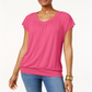 Camiseta Blusa Feminina JM Collection Rosa Tamanho P