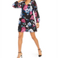 Vestido feminino com decote em V e mangas curtas, preto, tamanho P, da INC International Concepts