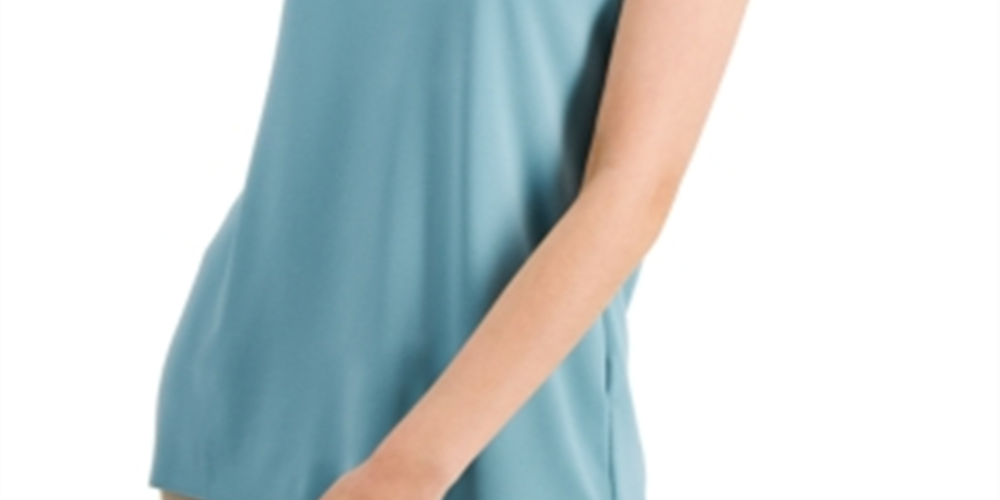 Alfani Camiseta regata feminina com estampa de concha, verde, tamanho extragrande