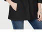Karen Scott Cardigan esportivo feminino com bolso e zíper, preto, tamanho grande