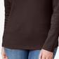Blusa feminina Karen Scott de algodão com gola Henley, marrom, tamanho PSM
