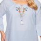 Blusa feminina Alfred Dunner 100% algodão Lake Tahoe com manga sino, azul, tamanho 16