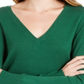 Suéter feminino Maison Jules com decote em V, verde, tamanho XS