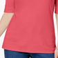 Blusa feminina Karen Scott de algodão com mangas curtas e estampa coral peônia, tamanho pequeno