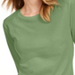Camiseta feminina lisa Maison Jules com manga 3/4, verde, tamanho grande