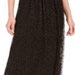 Saia midi feminina Bar III com sobreposição de renda, preta, tamanho XX-S