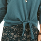 Suéter feminino com amarração frontal Style &amp; Co, verde, tamanho X-S