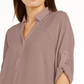 Camisa túnica feminina Alfani Roll-Tab rosa tamanho médio