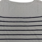 Camiseta feminina listrada Charter Club, branca e azul, tamanho X-S