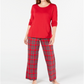 Pijama Família Feminino Mix It Brinkley Xadrez Conjunto Vermelho Tamanho G