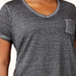 Camiseta feminina plus size com decote em V e manga curta, cinza, tamanho 0X, da Style &amp; Co