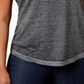 Camiseta feminina plus size com decote em V e manga curta, cinza, tamanho 0X, da Style &amp; Co