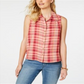 Blusa xadrez sem mangas feminina Style &amp; Co, rosa, tamanho XS