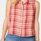 Blusa xadrez sem mangas feminina Style &amp; Co, rosa, tamanho XS