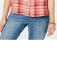 Blusa xadrez sem mangas feminina Style &amp; Co, rosa, tamanho XS