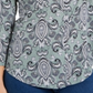 Top feminino estampado com decote em V, tamanho extragrande, verde, Charter Club