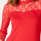 INC International Concepts Top Feminino Renda-Yolk Vermelho Tamanho PSM