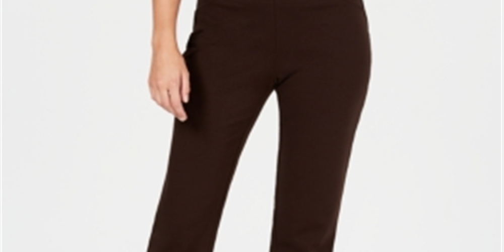 Calça feminina Charter Club Pull-on Ponte-Knit marrom tamanho 24x4,5
