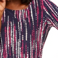 Blusa feminina estampada com textura de guirlanda, azul, tamanho X-S