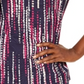Blusa feminina estampada com textura de guirlanda, azul, tamanho X-S
