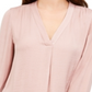 Blusa feminina Alfani com decote em V, rosa, tamanho M