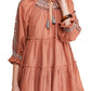 Blusa túnica bordada Dreamweaver feminina Free People - Terracota, tamanho pequeno