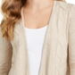 Cardigan feminino Charter Club com frente aberta, marrom, tamanho extrapequeno