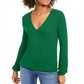 Blusa feminina canelada em malha da INC International Concepts, verde, tamanho G