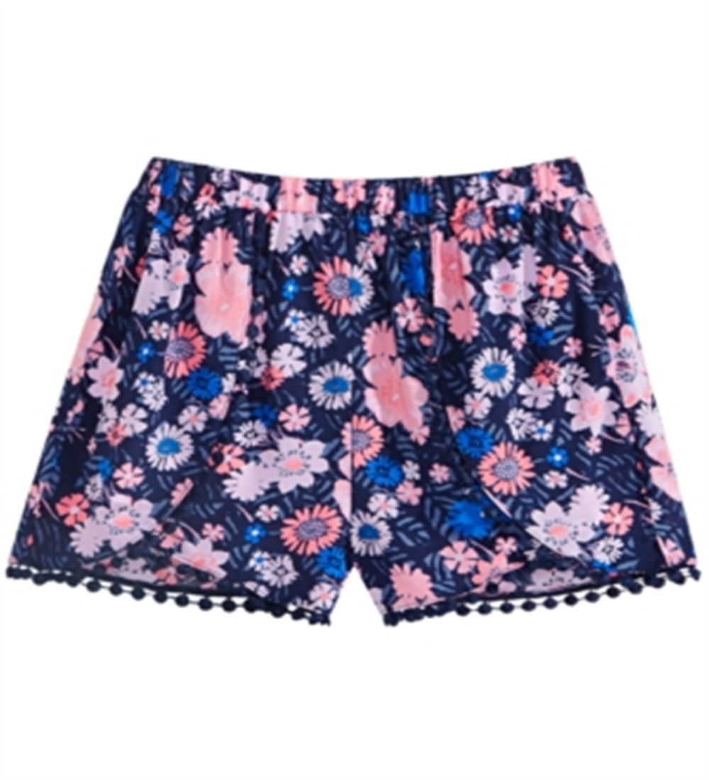 Shorts Challis com estampa floral para meninas grandes da Epic Threads, azul marinho, tamanho G