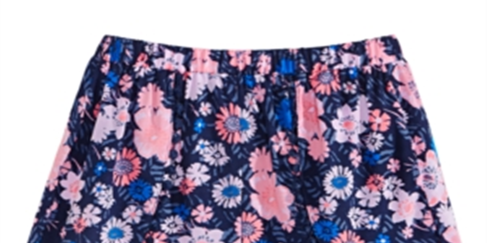 Shorts Challis com estampa floral para meninas grandes da Epic Threads, azul marinho, tamanho G