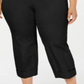 Calça Alfani Plus Comfort com punho no tornozelo, feminina, preta, tamanho 28W