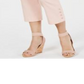 Calça capri feminina com controle de barriga e bainha abotoada, rosa, tamanho pequeno, da coleção JM