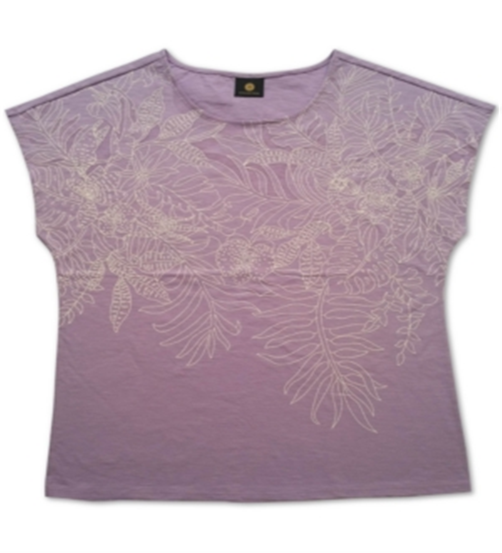 JM Collection Top Bordado Feminino Roxo Tamanho Médio
