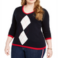 Camiseta feminina Tommy Hilfiger manga comprida azul tamanho 0X