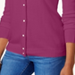 Karen Scott Cardigan Feminino Luxsoft Botão Roxo Tamanho Pequeno