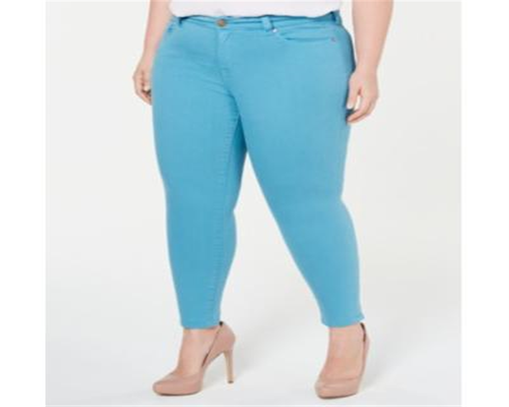 Calça Jeans Skinny Plus Colo Feminina Celebrity Cintura Média Azul Tamanho 20