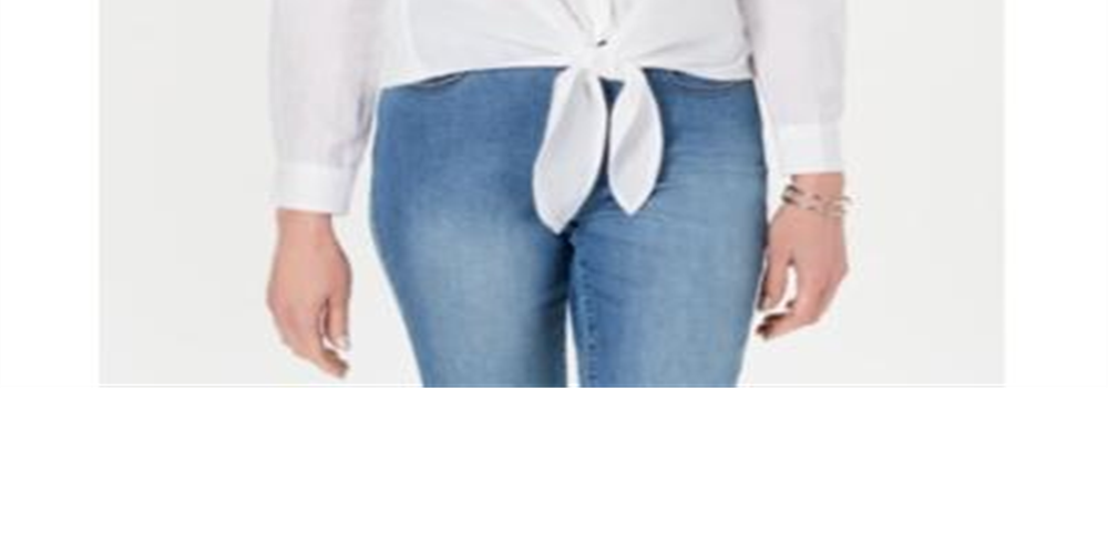 Blusa feminina Charter Club manga comprida decote em V branca tamanho médio