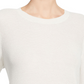 Blusa feminina Eileen Fisher de tencel com gola redonda, branca, tamanho pequeno P