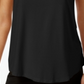 JM Collection Regata feminina pequena com decote redondo, preta, tamanho pequeno P
