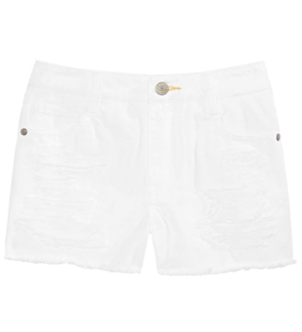 Shorts jeans de algodão com bainha desfiada Epic Threads Big Girl, branco, tamanho 16