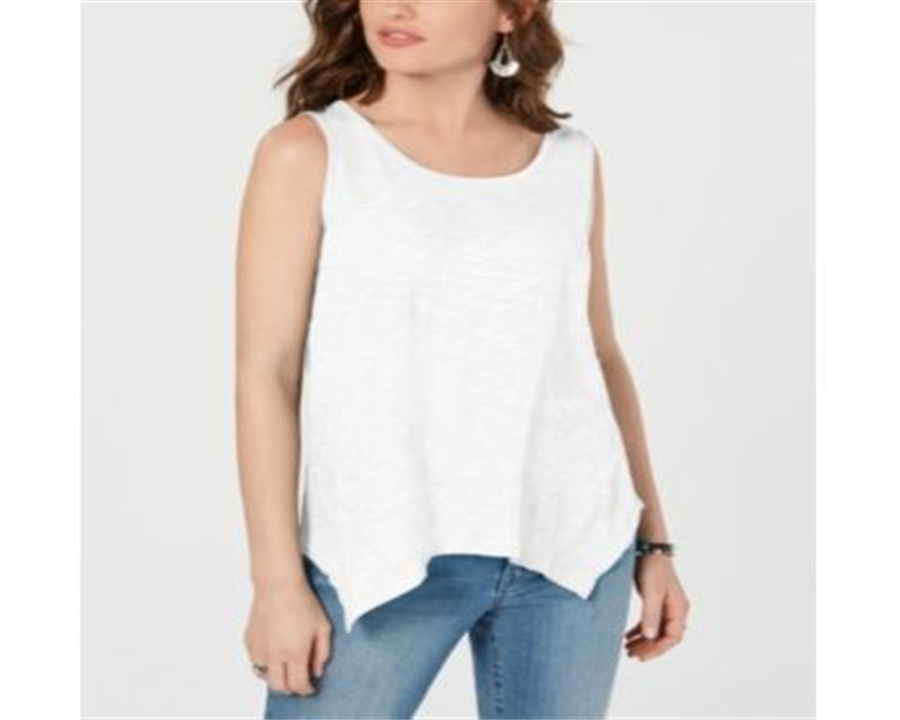 Top trapézio sem mangas feminino Style &amp; Co, branco, tamanho X-S