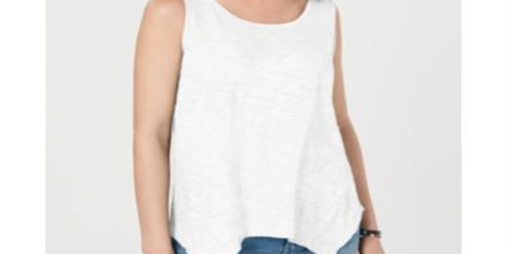 Top trapézio sem mangas feminino Style &amp; Co, branco, tamanho X-S