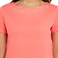 Camiseta feminina Karen Scott de algodão com gola recortada, laranja, tamanho pequeno
