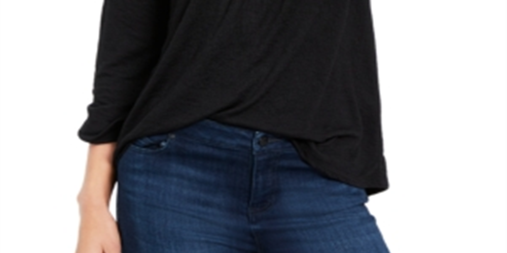 Top de crochê feminino Style &amp; Co, preto, tamanho XX-G