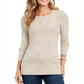 Suéter feminino estilo &amp; co com pontos mistos, marrom, tamanho GG
