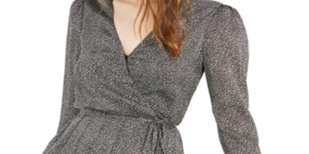 Blusa feminina Leyden com estampa plissada, preta, tamanho grande