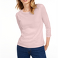 Camiseta feminina lisa Maison Jules com manga 3/4, rosa, tamanho médio