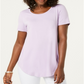 JM Collection Top feminino com decote redondo, roxo, tamanho médio