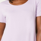 JM Collection Top feminino com decote redondo, roxo, tamanho médio